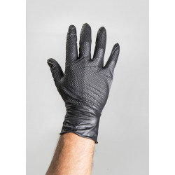 Jednorázové rukavice nitrilové s terčíky černé balené 2ks