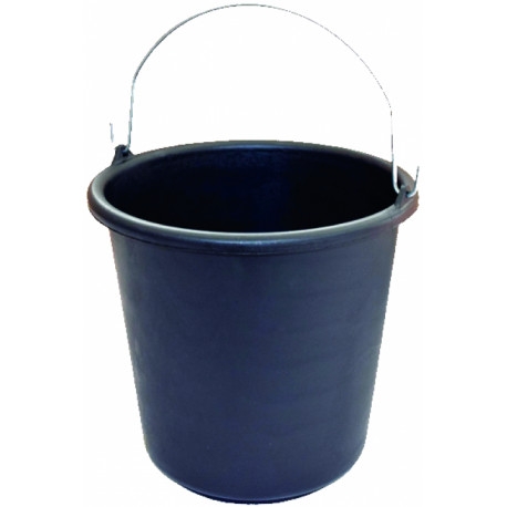 Kbelík černý, kovové ucho, prům 27 cm, 10l