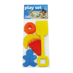 Formičky na písek 4ks + žlutá lopatka - set (840)