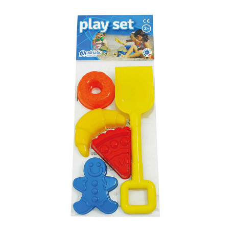 Formičky na písek 4ks + žlutá lopatka - set (840)