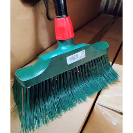 BM Smeták dřev. 30cm, s černou teleskop. násadou, zel/červ. štětiny