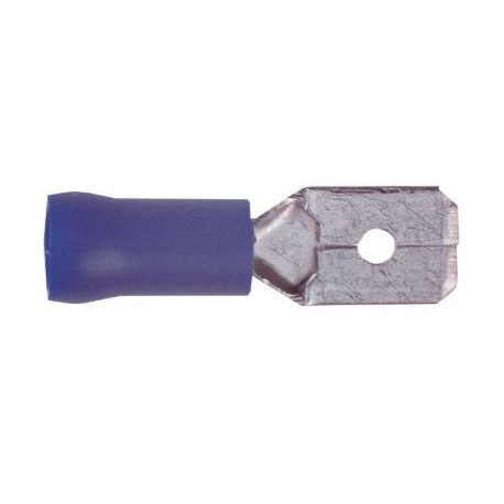 Elektro koncovka 6,3mm, modrá (20ks)